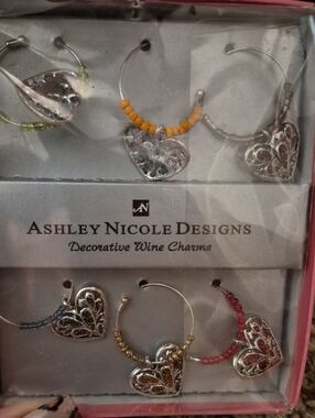 Heart Wine Charms - Multicolor Beaded Set